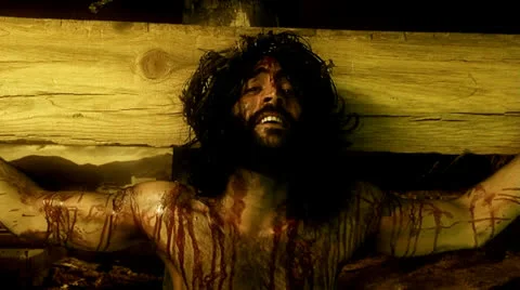 Jesus on cross mid shot Stock Footage 26395460