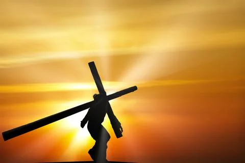 Jesus with the cross Stock Photos