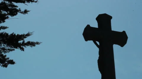 Jesus cross silhouette 動画素材 43662583