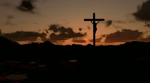 Jesus on Cross, timelapse sunrise, zoom ... | Stock Video | Pond5