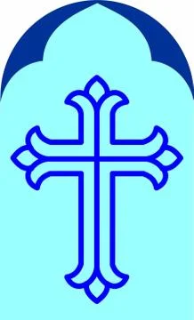 Jesus cross vector Laser cut cnc panel design for metal, wooden room divider. Stock Illustration