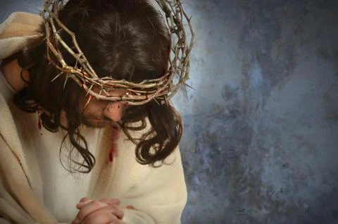 Jesus With Crown of Thorns Stock Photos