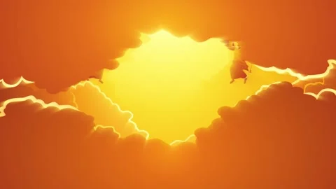 Jesus descending from the open sky Stock Footage 276412266