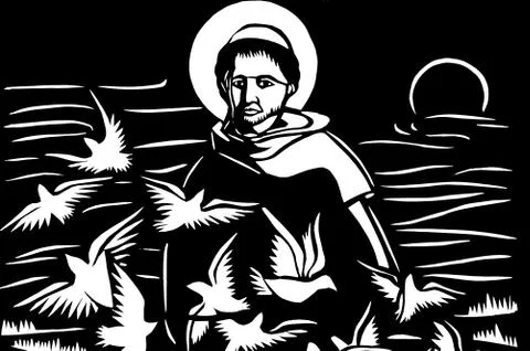 Jesus with doves Foto stock