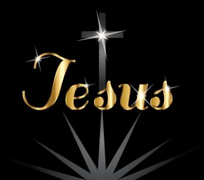 Jesus Fancy Text Stock Illustration