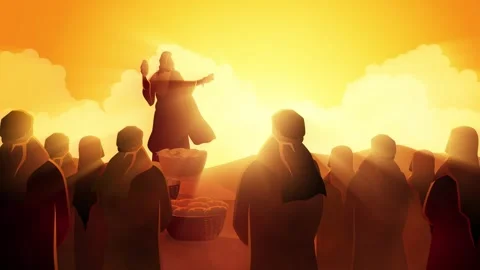 Jesus feeds the five thousand Stock Footage 276412225
