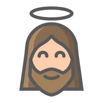 Jesus filled outline icon, easter and holiday Illustrazione stock