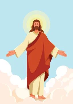 Jesus Flat Design Vertical Stock Illustration