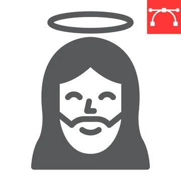 Jesus glyph icon, Happy Easter and christmas, jesus christ vector icon, vector 스톡 일러스트