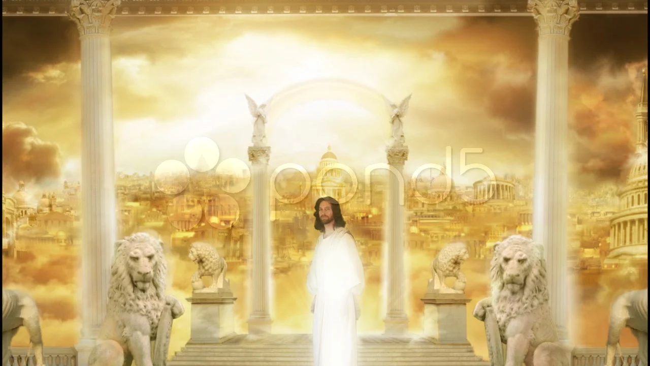 Jesus in Heaven Invites Wide | Stock Video | Pond5