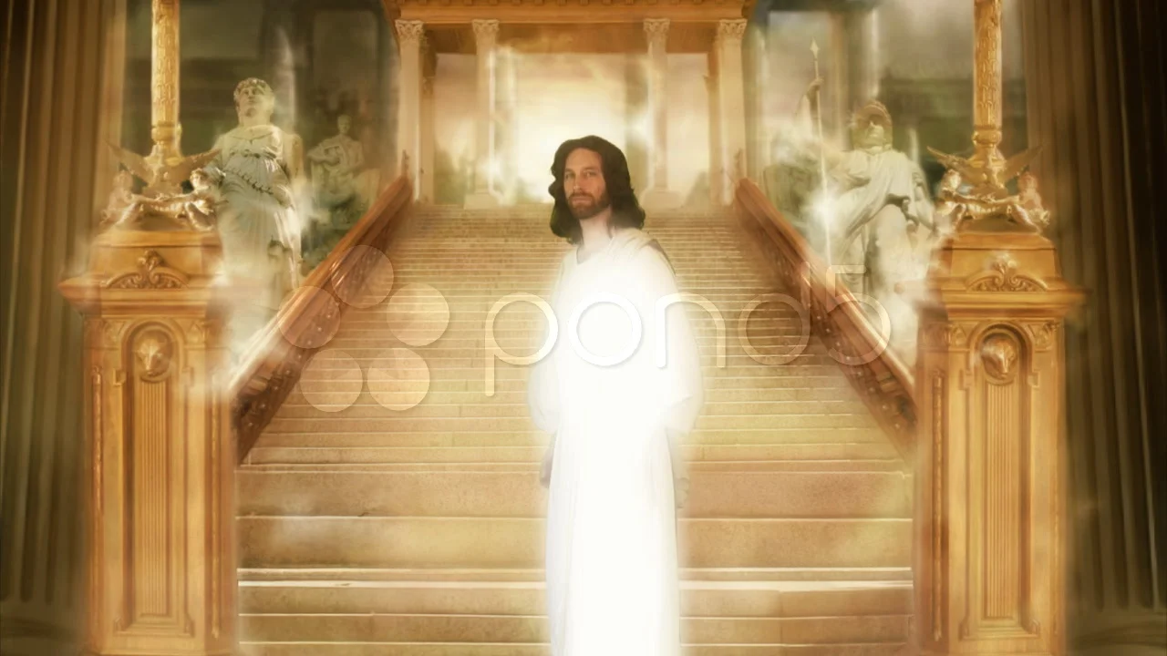 Jesus in Heaven Pan In | Stock Video | Pond5