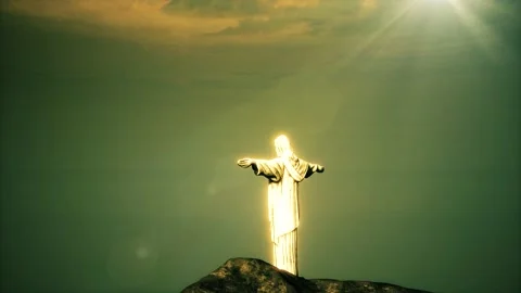 Jesus On Hill Camera Movement #1 Stock Footage 147399330