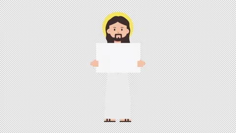 Jesus Holding Poster Stock Footage 205036304
