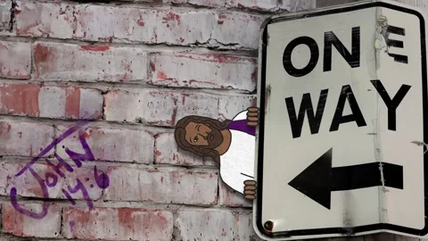 Jesus - I am the Way - John 14:6 - Bible - Looping Animation Stock Footage 262021091