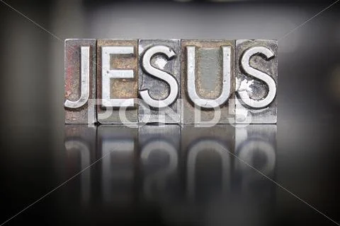 Jesus letterpress Stock Photos