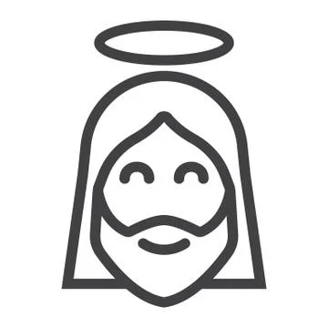 Jesus line icon, easter and holiday, christ sign Illustrazione stock
