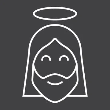 Jesus line icon, easter and holiday, christ sign Illustrazione stock