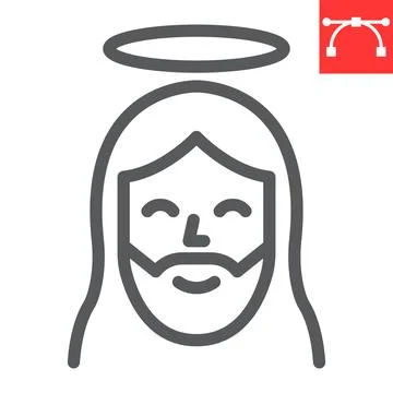 Jesus line icon, Happy Easter and christmas, jesus christ vector icon, vector Stock Illustration