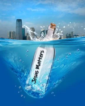 Jesus Matters in a Bottle. Stock Photos
