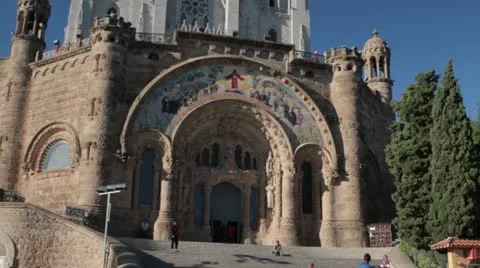 Jesus at mount tibidabo Stock Footage 12350683