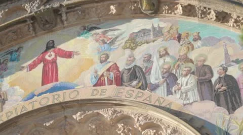 Jesus at mount tibidabo Stock Footage 12350691