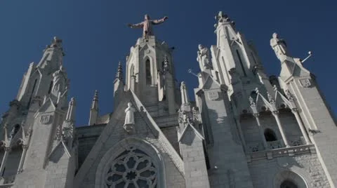 Jesus at mount tibidabo Stock Footage 12350775