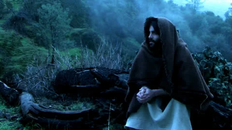 Jesus on the mountain top Stock Footage 27135233