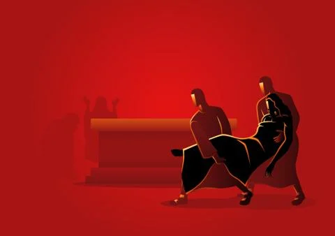 Jesus is placed in the tomb Stock Illustration