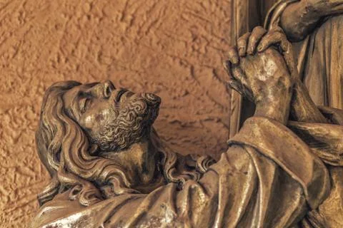 Jesus with praying hands Stock Photos