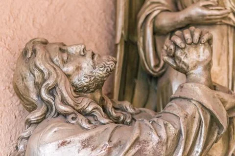 Jesus with praying hands Stock Photos