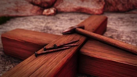 Jesus is risen Calvary hill Christ was crucified Easter Tomb Golgotha Stock Footage 127407785