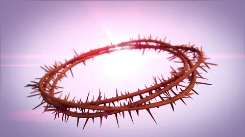 Jesus is risen Crown Of Thorns On Cross Jesus 4K passover Background Stock Footage 126690251