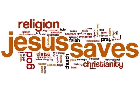 Jesus saves word cloud Stock Illustration