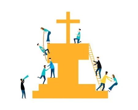 Jesus Savior concept isolated on white background. Vector illustration. イラスト素材
