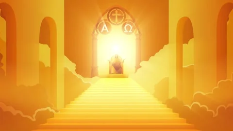 Jesus seated on the heavenly throne Stock Footage 277410354