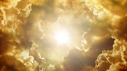 Jesus Second Coming Concept with Circling Clouds and Bright Heavenly Light Stock-Footage 148228875