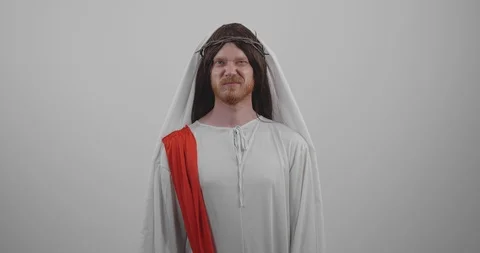 Jesus Shaking Head to Reject Stock Footage 114509233
