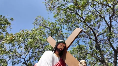 Jesus Statue - Backwards Shot Stock Footage 263302712