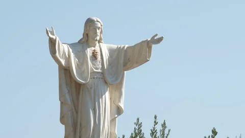 Jesus Statue - Caltabellotta Stock Footage 313556335
