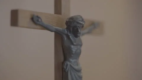 Jesus statue on a cross Stock Footage 149242229