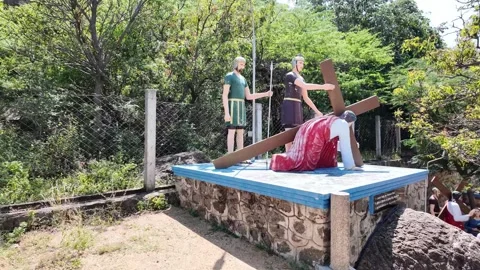 Jesus Statue - Jesus Falls the 2nd Time Stock-Footage 263300861