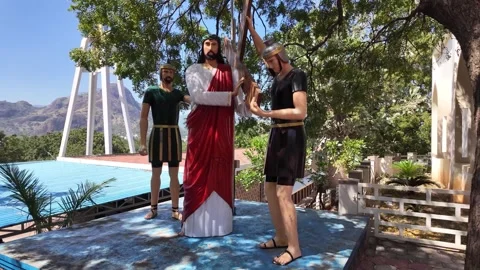 Jesus Statue - Jesus Standing - Leftwards Shot Video stock 263327137