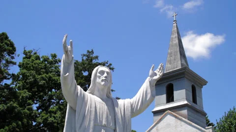 Jesus Steeple | Pan Video stock 25038760