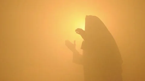 Jesus Teaching Silhouette MS 012178 Stock-Footage 10750100