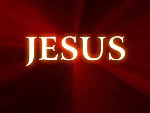 Jesus Text on Red Background Illustrazione stock