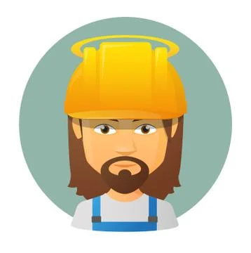 Jesus vector avatar wearing work clothes Illustrazione stock