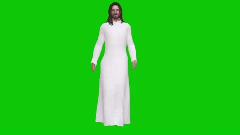 Jesus Walking Green Screen Animation (3) | Stock Video | Pond5