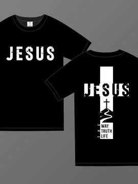 JESUS - the Way, the Truth, the Life creative t-shirt design Stock-Illustration