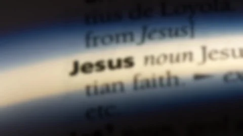 Jesus word in a dictionary. Stock Footage 99561712
