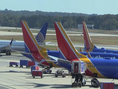 Jet Activity at Baltimore Airport Stock Footage
